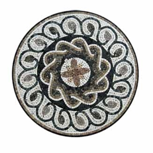 Mosaic Medallions MM-002, Grey Marble Mosaic Medallions