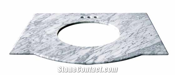 Vanity Top CT-005, Bianco Carrara White Marble Vanity Top