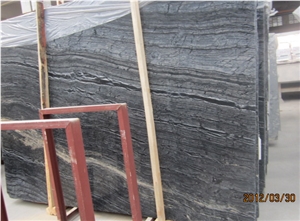 China Honed & Polished Natural Marble Stone Antique Wooden Grey Slabs & Tiles, Black Wood Vein Marble Slabs for Floor Covering & Skirting,Walling ,Ancient Wood Grain Marble,Black Forest