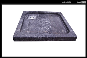 Black Marble Shower Tray, Mystic Black Marble
