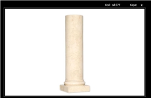 Limestone Column, Crema Cybele Beige Limestone