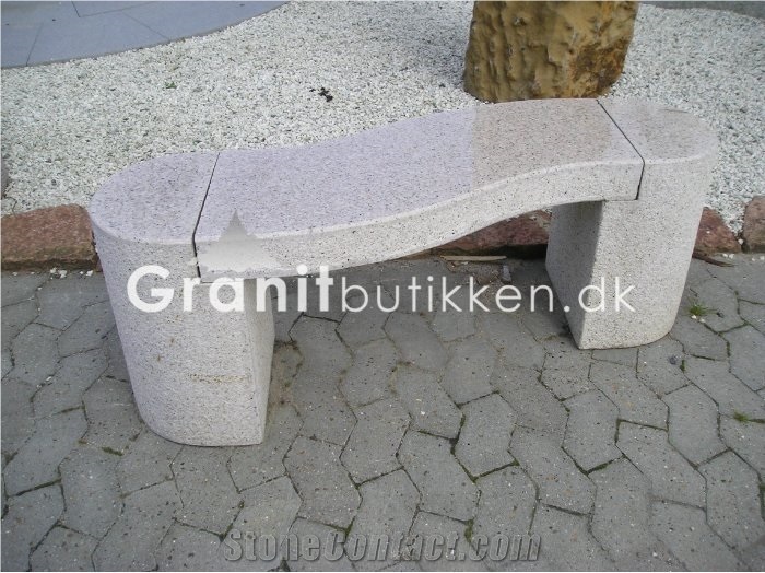 S Shaped Granite Bench Crystal White Granite From Denmark