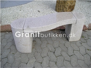 S-shaped Granite Bench, Crystal White Granite