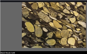Black Mosaic Gold, Golden Marinace Granite Slabs