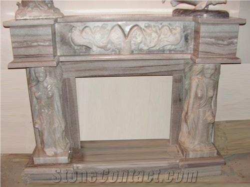 Slawniowice Marble Fireplace, Grey Marble