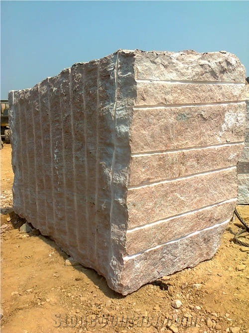 Raw Silk Granite Block, India Pink Granite