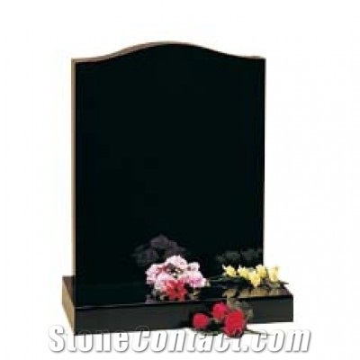 Black Absolute Headstone, Nero Assoluto India Black Granite