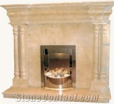 Coolonade Fireplace, Crema Marfil Beige Marble