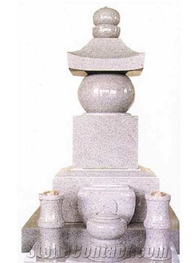 White Granite Japanese Style Monument