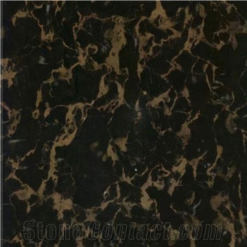 Mable Tile - Black Gold, China Portoro Black Marble Tiles