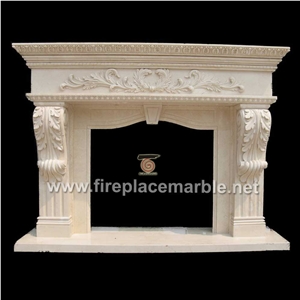 Flower Fireplace White Marble Fireplace Mantel Hearth Handcarved