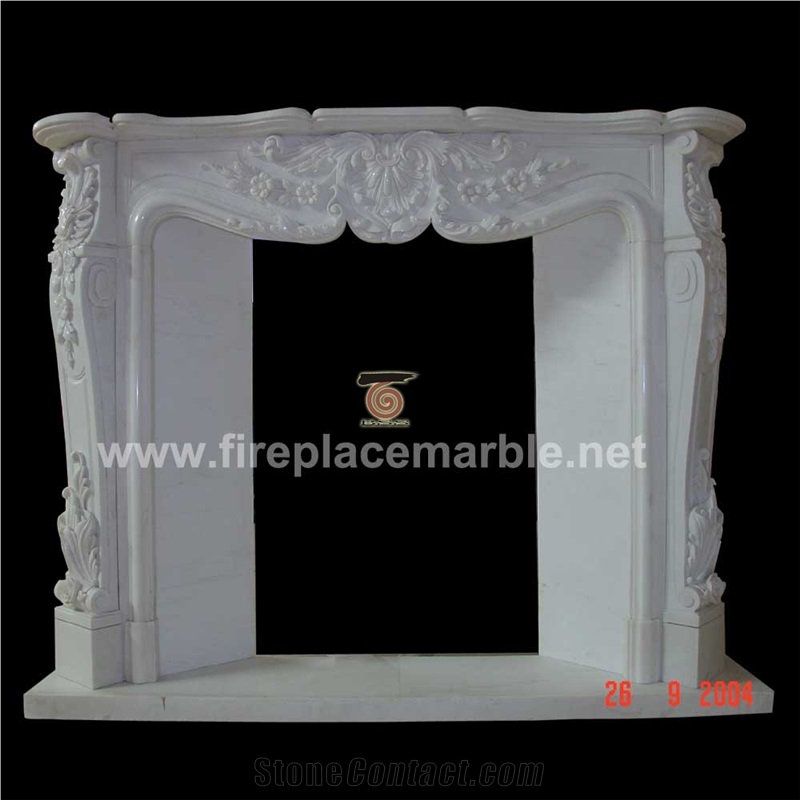 Flower Fireplace White Marble Fireplace Mantel Hearth Handcarved