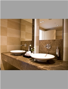 Bathroom Vanity Units in Marble, Emperador Light Brown Marble Bath Tops