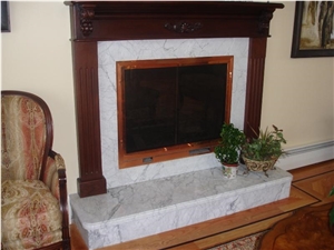 Bianco Gioia Fireplace, White Marble