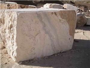 Beige Travertine Stone Block, Nadooshan Beige Travertine Block