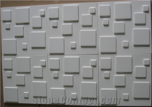 Feature Wall, Cast Stone Composite White Marble Wall