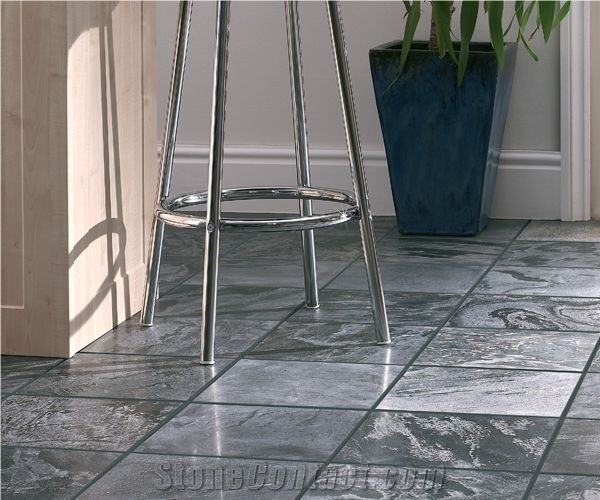 Slate Stone Floor Tiles Silver Grey, Silver Grey Floor Tiles