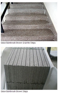 G664 Granite Pink Granite Steps,Staircase,Risers,Stepping Interior Stone