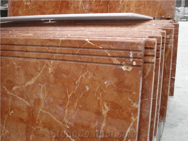 Rojo Alicante Marble Polished Floor Tile, Spain Red Marble