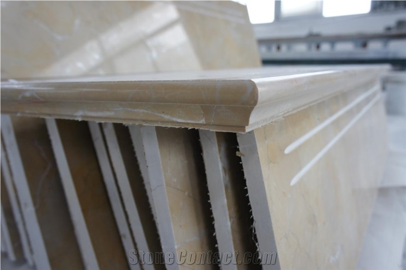 Stone Steps, Stair, Pearly Beige Yellow Marble Stairs