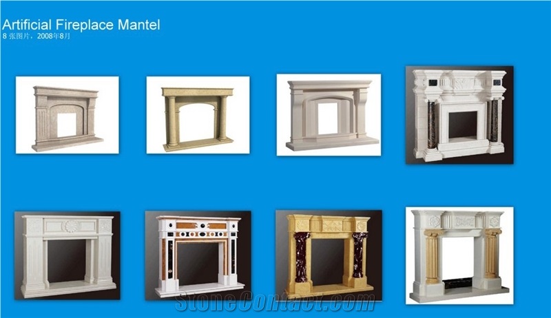 Stone Fireplace Mantel/ Marble Fireplace Mantel/St, Beige Marble Fireplace Mantel