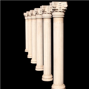Beige Column Granite Pillar