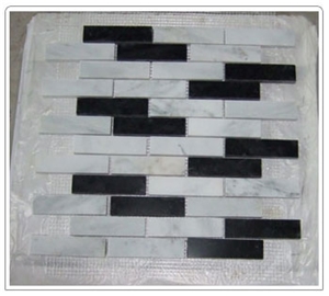 White & Black China Marble Mosaic Tiles