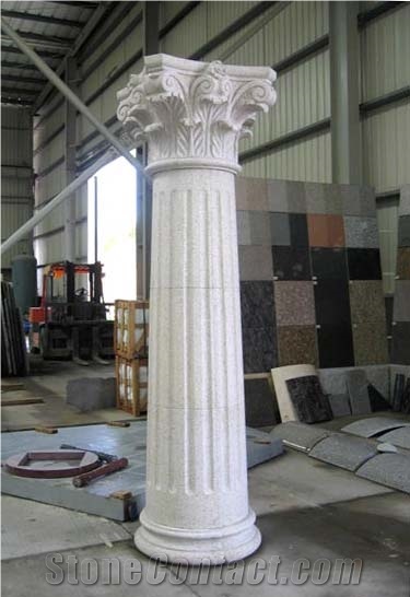 White Granite Roman Column