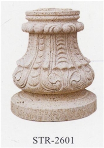 China Granite Carving Column Base, Beige Granite Column Base