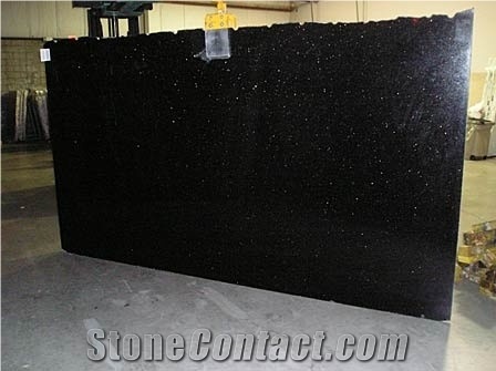 Black Galaxy Granite Slabs, India Black Granite
