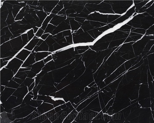 China Black Margiua Marble Cut to Size, Nero Margiua Black Marble Tiles
