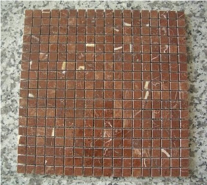 Chinese Mosaic Pattern, Coral Red Marble Mosaic Pattern
