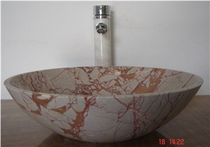 Cream Pink Marble Sink,wash Basin