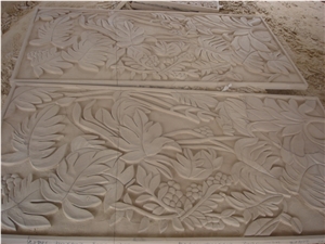 Leaves Sandstone Relief, Yellow Sandstone Relief