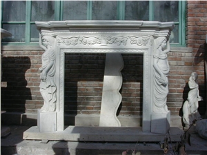 Thassos Crystallina Grey Marble Fireplace
