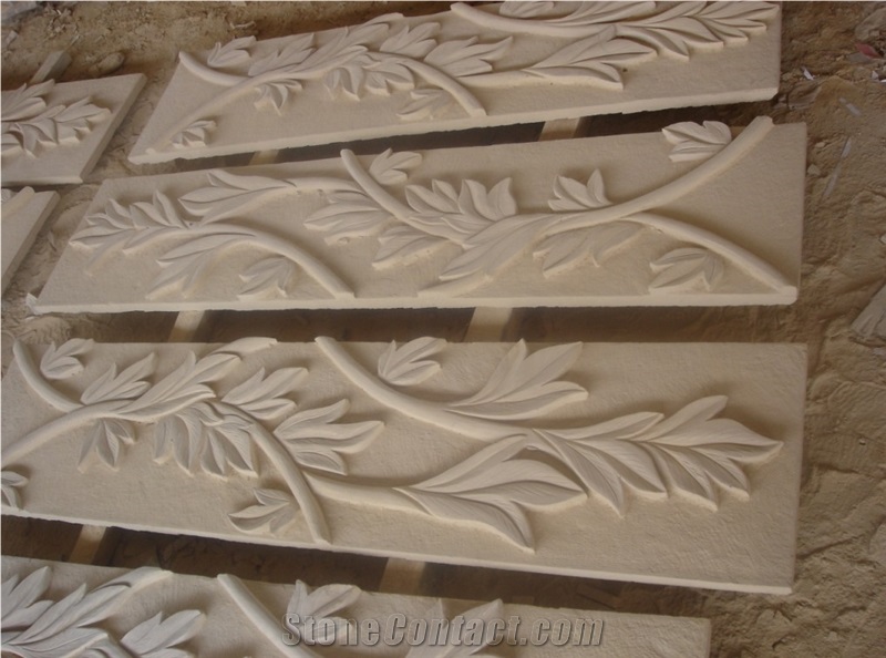 Sandstone Leaves Relief, Yellow Sandstone Relief