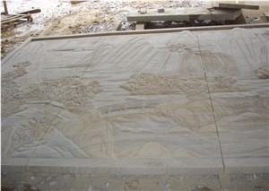 Sandstone Scenery Relief, Beige Sandstone Relief
