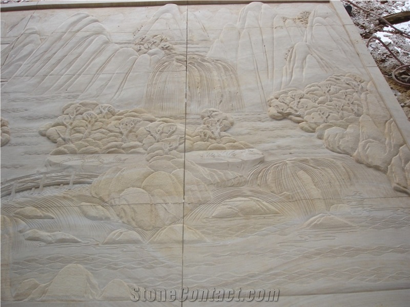 Sandstone Scenery Relief, Beige Sandstone Relief