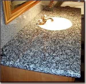 White Wave Granite Vanity Top, Sea Wave Flower Grey Granite Vanity Top