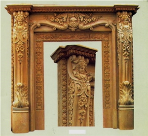 Yellow Marble Fireplace