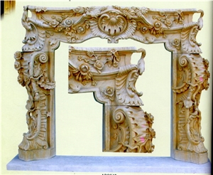 Yellow Marble Fireplace