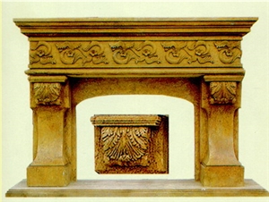 Yellow Marble Fireplace