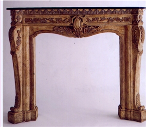 Yellow Marble Fireplace
