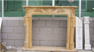 Yellow Marble Fireplace