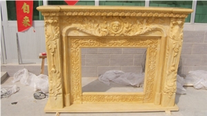 Yellow Marble Fireplace