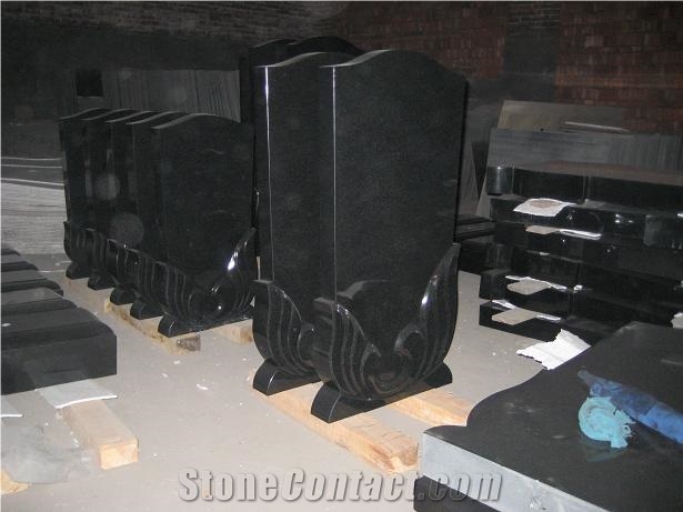 Russian Style Tombstone, Monuments, Shanxi Black Granite Tombstone