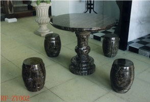 Black Marble Exterior Table Set
