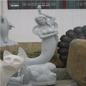 Dinglei European Character Stone Sculpture, White Granite Sculpture