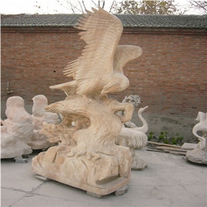 Dinglei European Character Stone Sculpture, Yellow Marble Sculpture