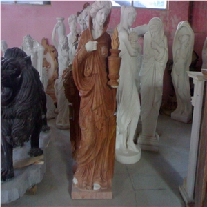 Dinglei European Character Stone Sculpture, Red Marble Sculpture